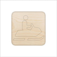 Snow Mobiling Wood Craft Shape - Laser Cut Baltic Birch Unfinished DIY Wood Art Supplies SPT409 - The Wood Shape Store