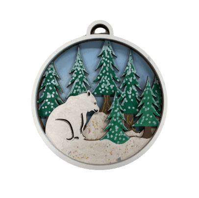 Bear 3D Laser Cut Ornament – Baltic Birch Wood Craft Supplies l DIY Wood Ornament KitAN27 - The Wood Shape Store