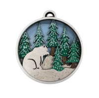 Bear 3D Laser Cut Ornament – Baltic Birch Wood Craft Supplies l DIY Wood Ornament KitAN27 - The Wood Shape Store