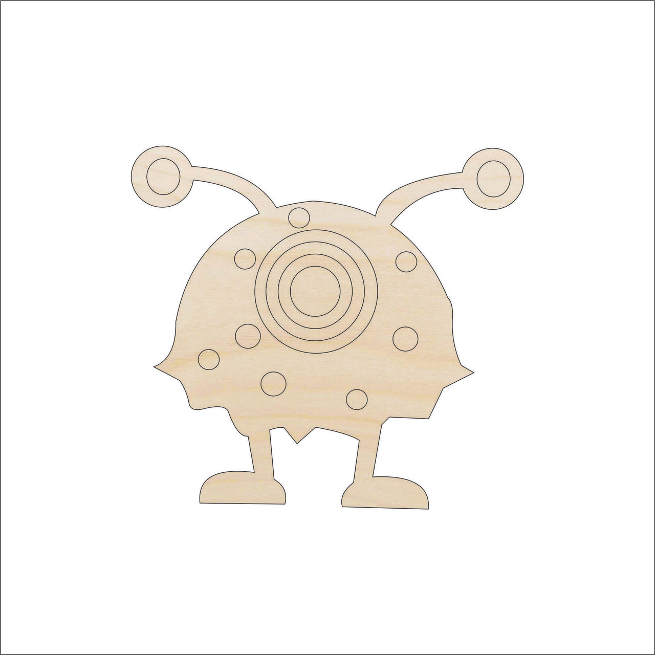 Alien Wood Craft Shape - Laser Cut Baltic Birch Unfinished DIY Wood Art Supplies SPC6 - The Wood Shape Store