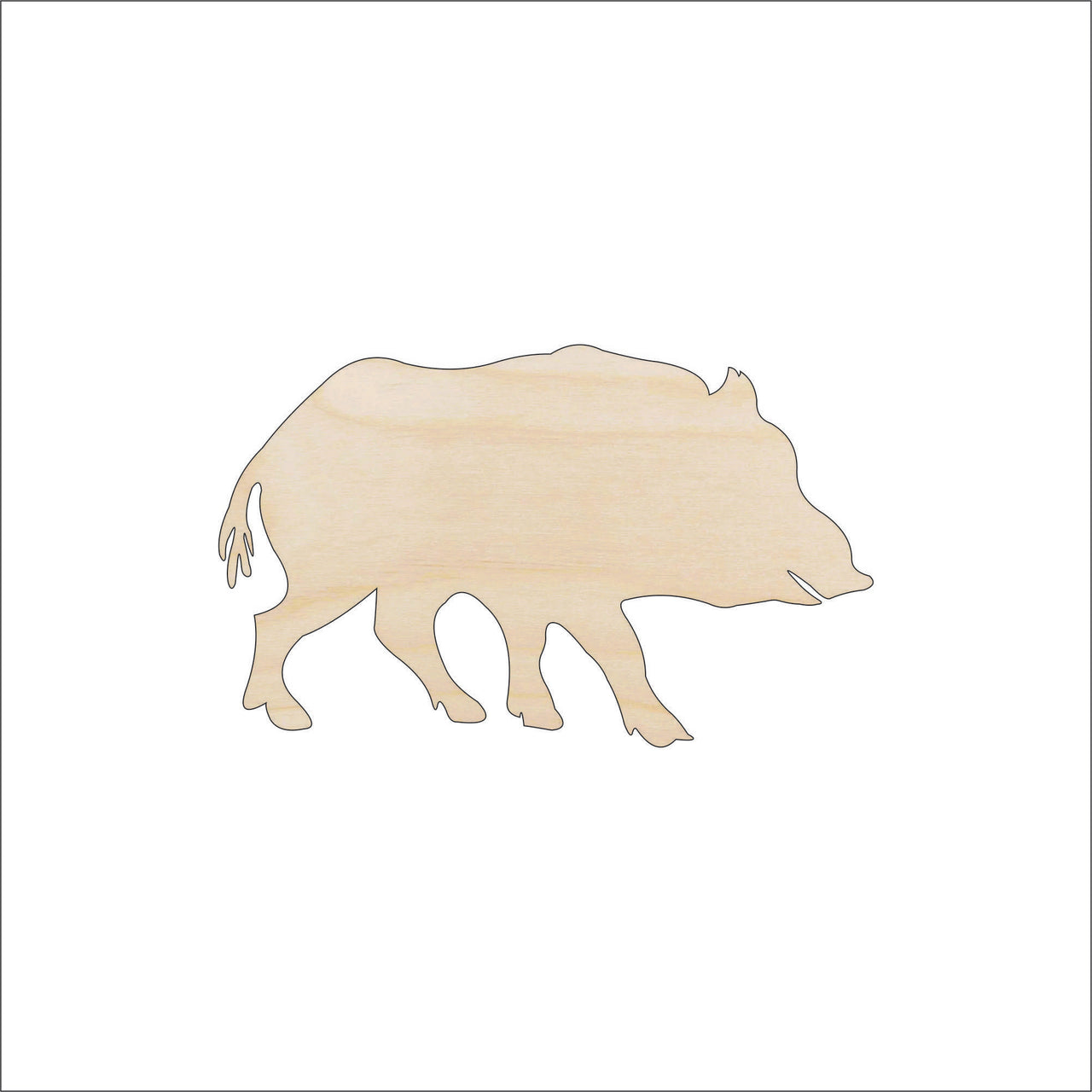 Pig Wood Craft Shape - Laser Cut Baltic Birch Unfinished DIY Wood Art Supplies PIG21 - The Wood Shape Store