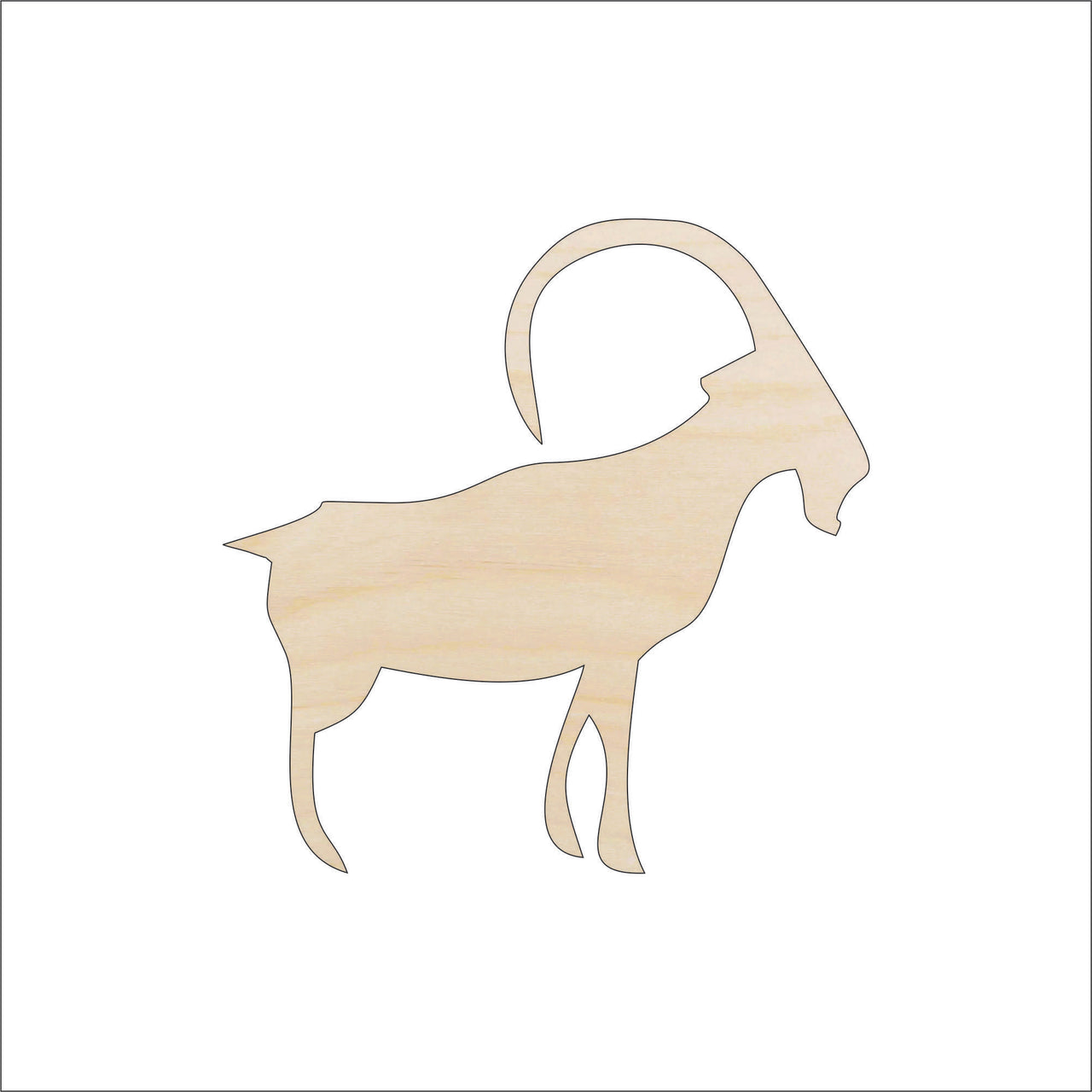 Goat Wood Craft Shape – Laser Cut Baltic Birch Unfinished DIY Wood Art Supplies ANML57 - The Wood Shape Store