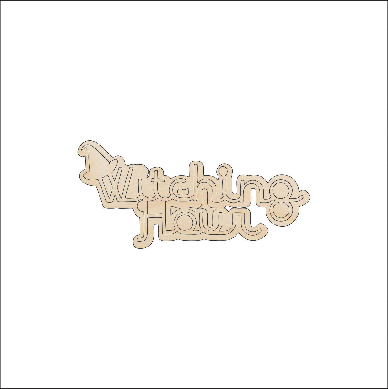 Witching Hour - Wood Craft Shape – Laser Cut Baltic Birch Unfinished DIY Art Supplies FAL180 - The Wood Shape Store