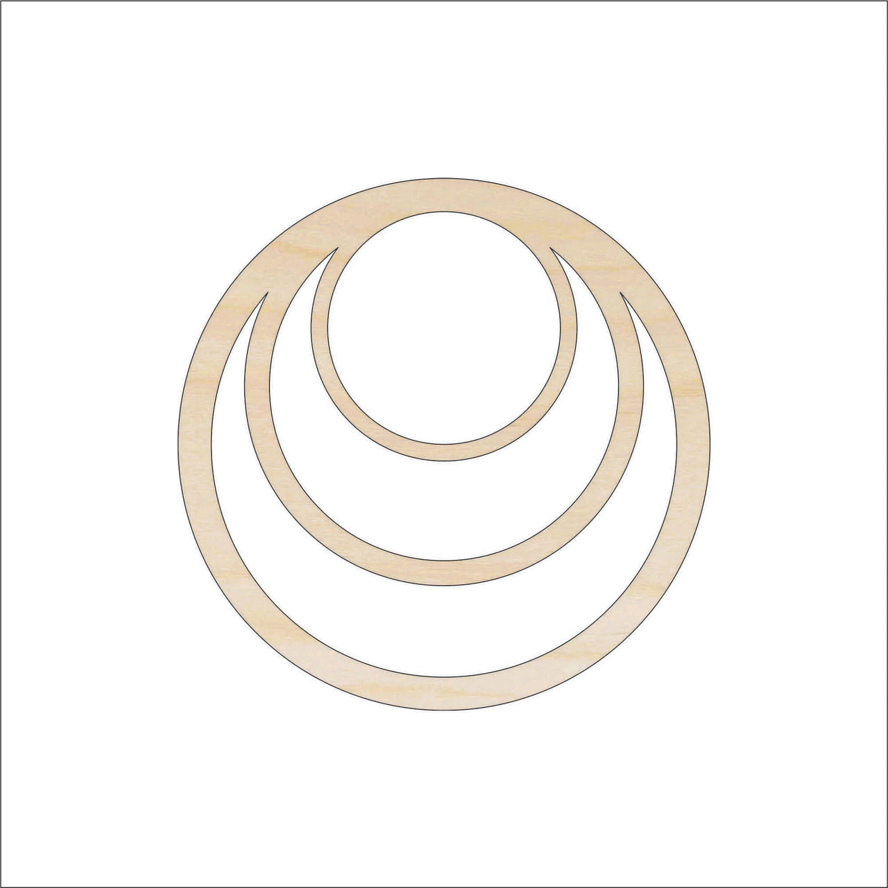 Hoop Wood Craft Shape - Laser Cut Baltic Birch Unfinished DIY Wood Art Supplies BSC58 - The Wood Shape Store