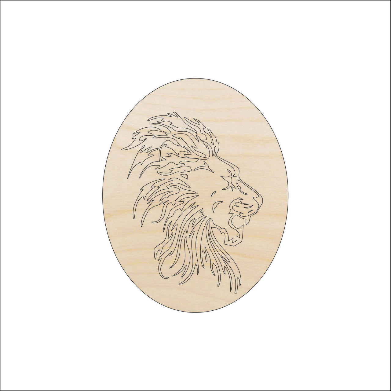 Lion Wood Craft Shape - Laser Cut Baltic Birch Unfinished DIY Wood Art Supplies CAT57 - The Wood Shape Store