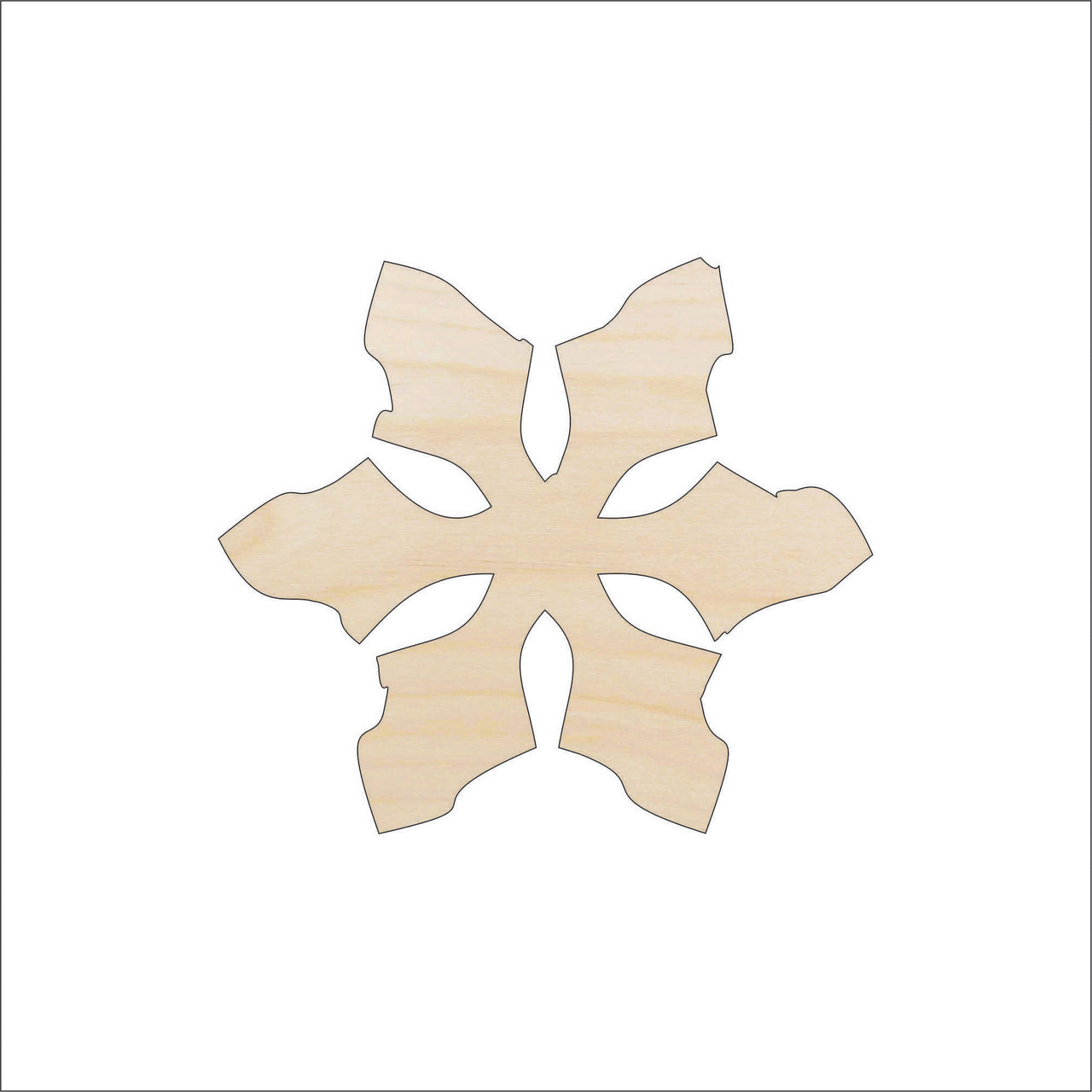Snowflake Wood Craft Shape - Laser Cut Baltic Birch Unfinished DIY Wood Art Supplies SNW79 - The Wood Shape Store