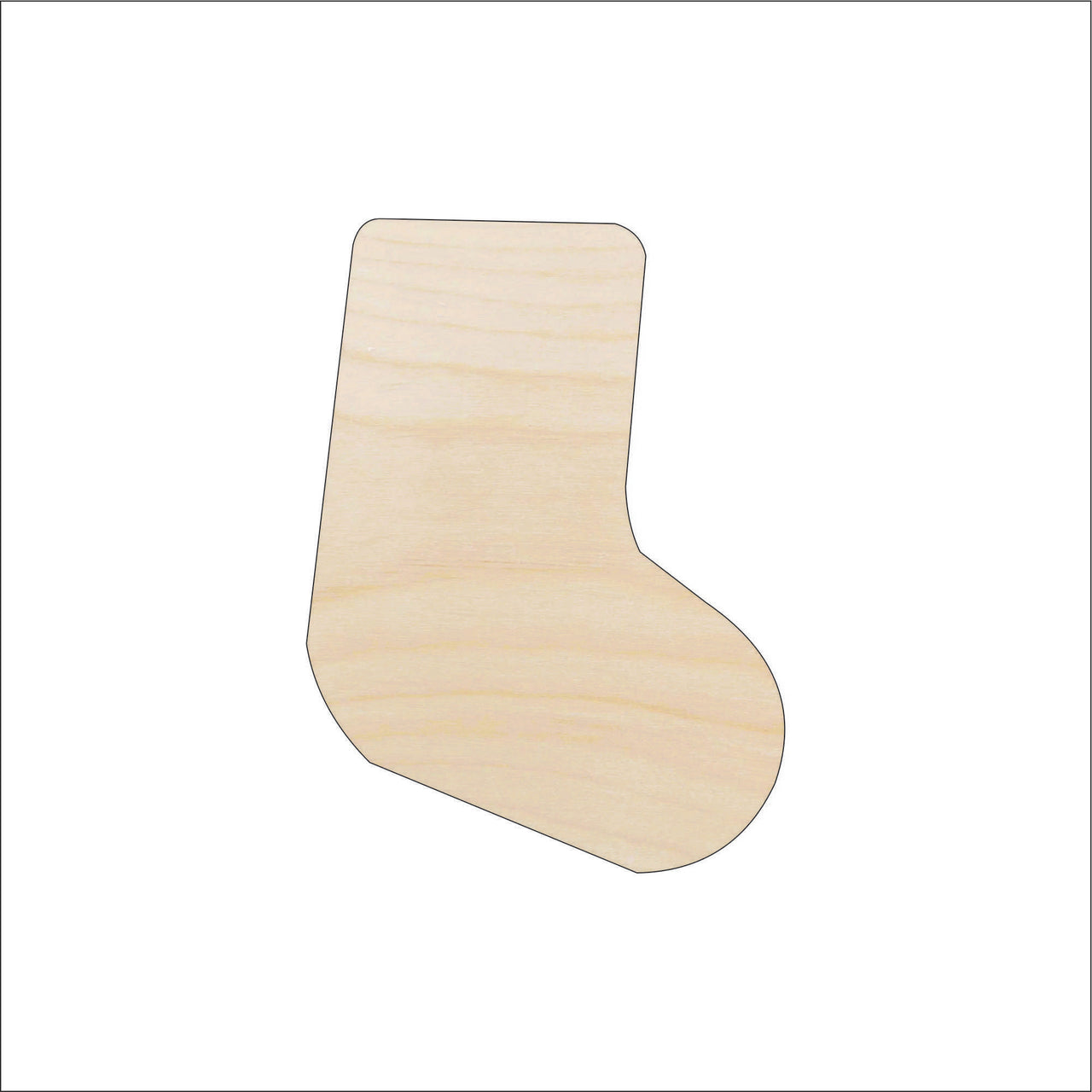 Stocking Wood Craft Shape - Laser Cut Baltic Birch Unfinished DIY Wood Art Supplies XMS160 - The Wood Shape Store