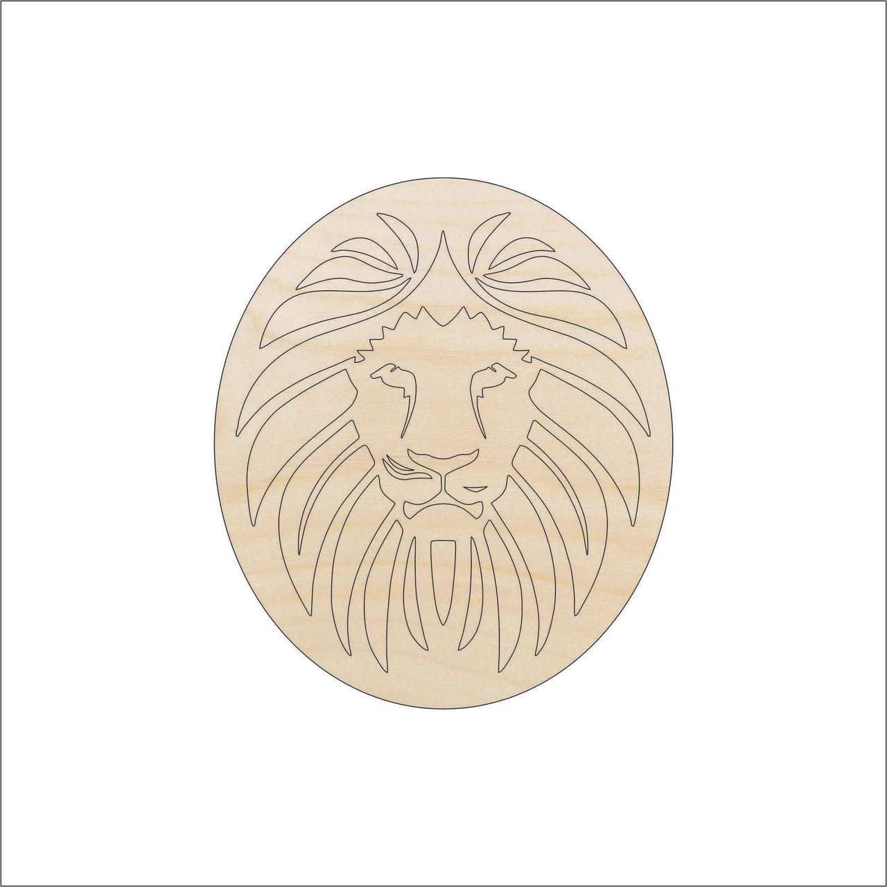Lion Wood Craft Shape - Laser Cut Baltic Birch Unfinished DIY Wood Art Supplies CAT168 - The Wood Shape Store