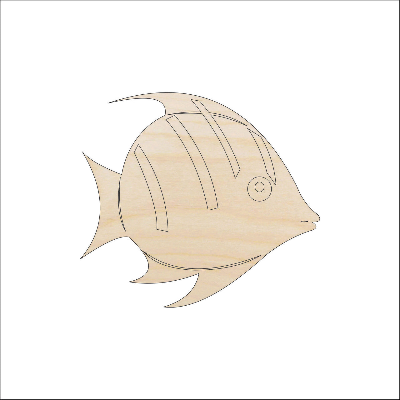 Fish Wood Craft Shape - Laser Cut Baltic Birch Unfinished DIY Wood Art Supplies FSH5 - The Wood Shape Store
