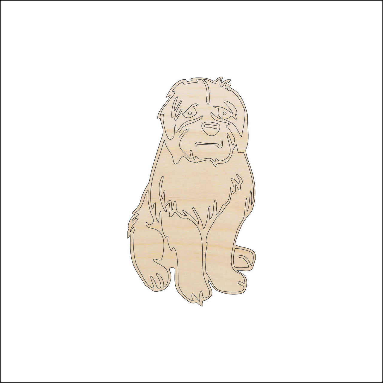 Dog Wood Craft Shape - Laser Cut Baltic Birch Unfinished DIY Wood Art Supplies DOG57 - The Wood Shape Store