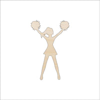 Cheerleader Wood Craft Shape - Laser Cut Baltic Birch Unfinished DIY Wood Art Supplies SPT324 - The Wood Shape Store