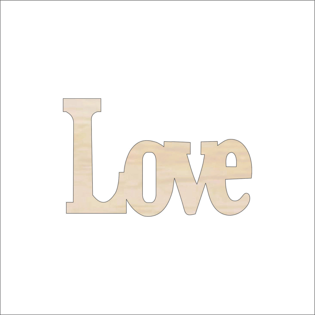 Love Wood Craft Shape - Laser Cut Baltic Birch Unfinished DIY Wood Art Supplies WRD109 - The Wood Shape Store