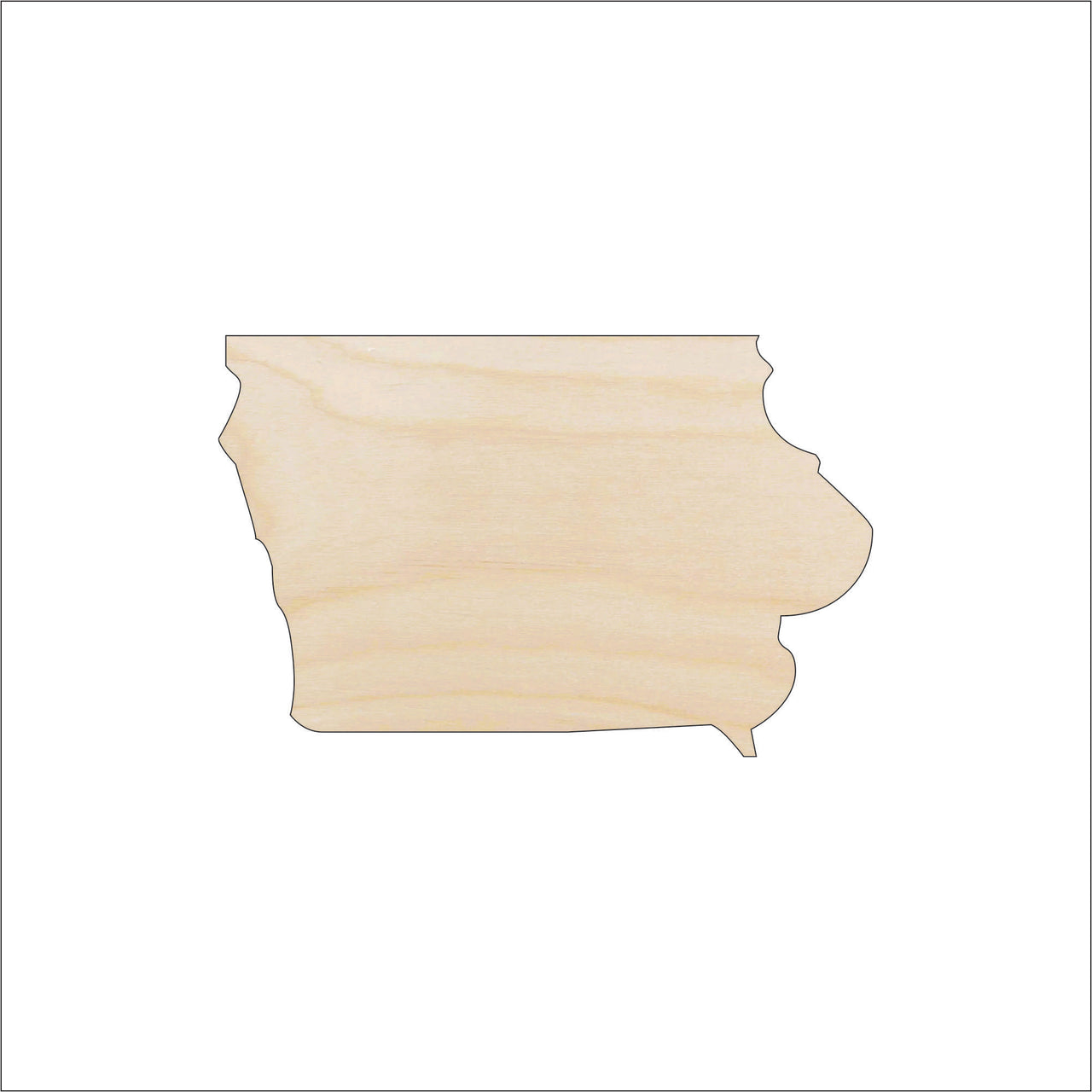 Iowa Wood Craft Shape - Laser Cut Baltic Birch Unfinished DIY Wood Art Supplies STAT63 - The Wood Shape Store
