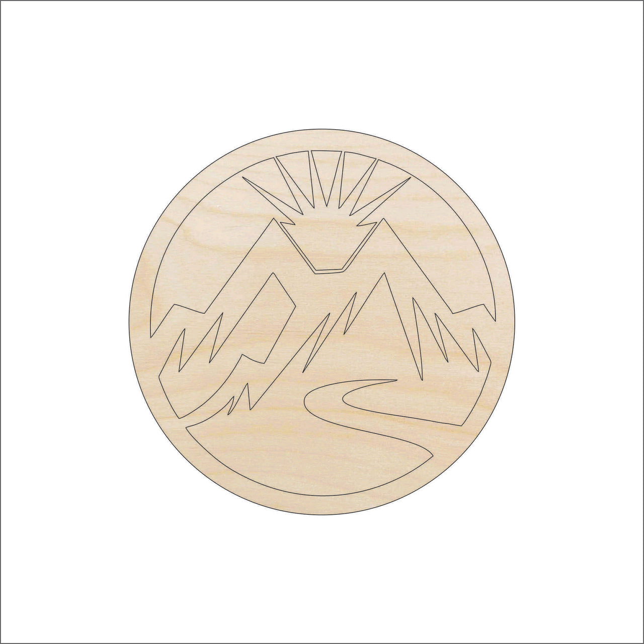 Mountain Wood Craft Shape - Laser Cut Baltic Birch Unfinished DIY Wood Art Supplies XTR102 - The Wood Shape Store