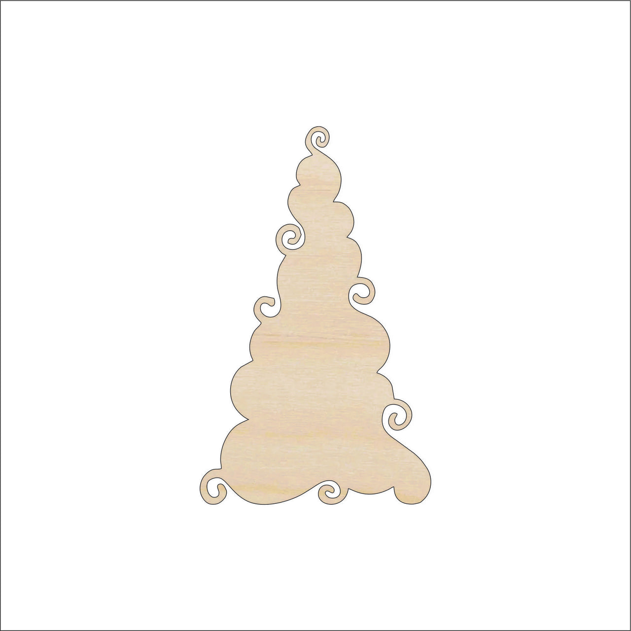 Tree Wood Craft Shape - Laser Cut Baltic Birch Unfinished DIY Wood Art Supplies XMS119 - The Wood Shape Store