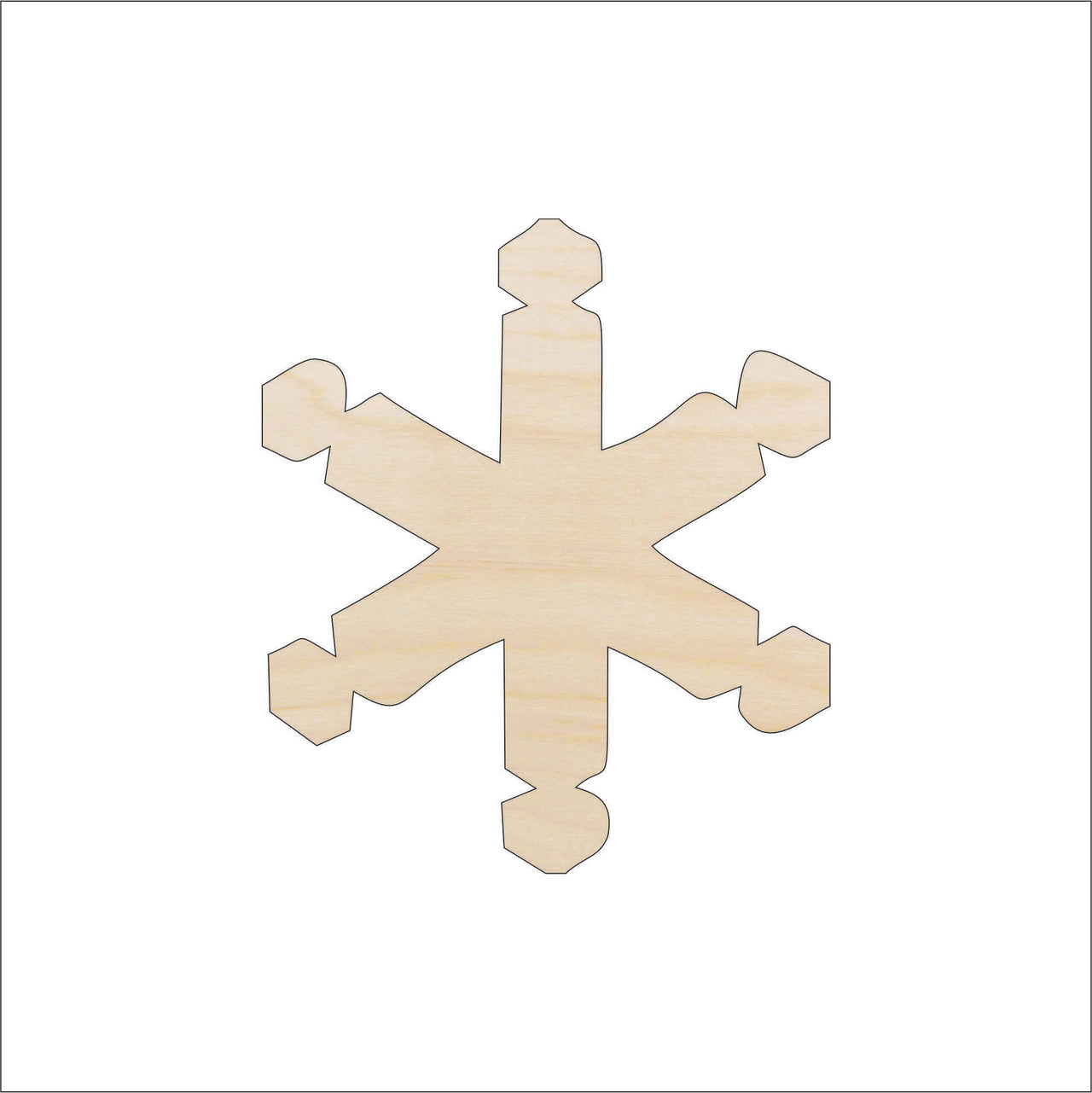 Snowflake Wood Craft Shape - Laser Cut Baltic Birch Unfinished DIY Wood Art Supplies SNW26 - The Wood Shape Store
