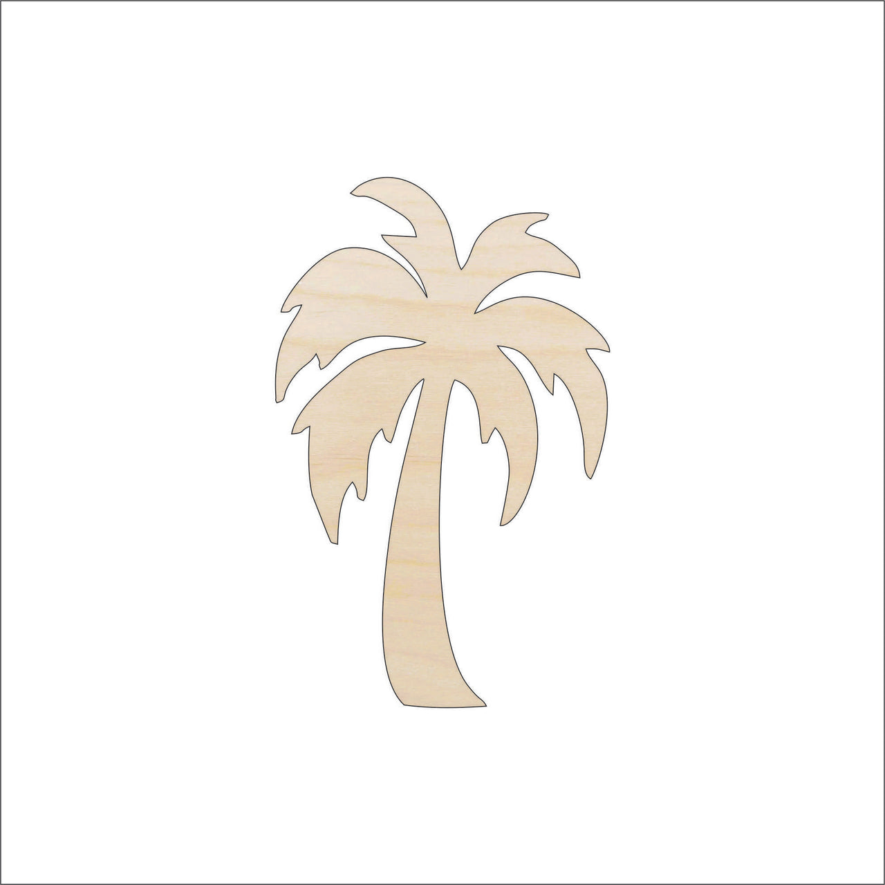Palm Tree Wood Craft Shape - Laser Cut Baltic Birch Unfinished DIY Wood Art Supplies TRE47 - The Wood Shape Store