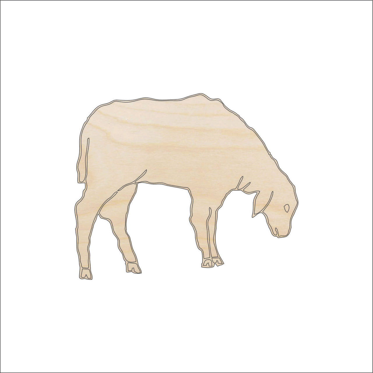Sheep Wood Craft Shape - Laser Cut Baltic Birch Unfinished DIY Wood Art Supplies SHP34 - The Wood Shape Store