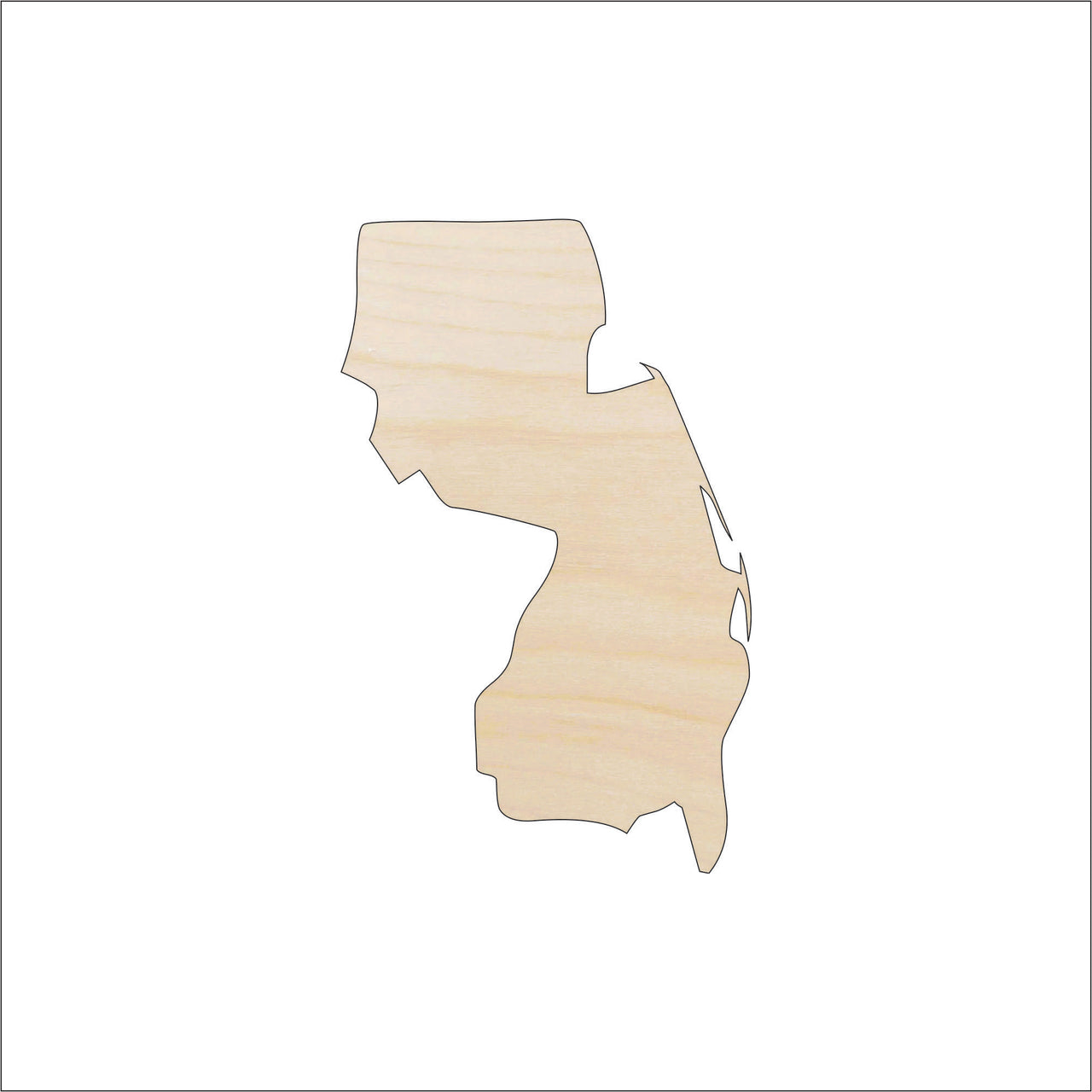 New Jersey Wood Craft Shape - Laser Cut Baltic Birch Unfinished DIY Wood Art Supplies STAT78 - The Wood Shape Store