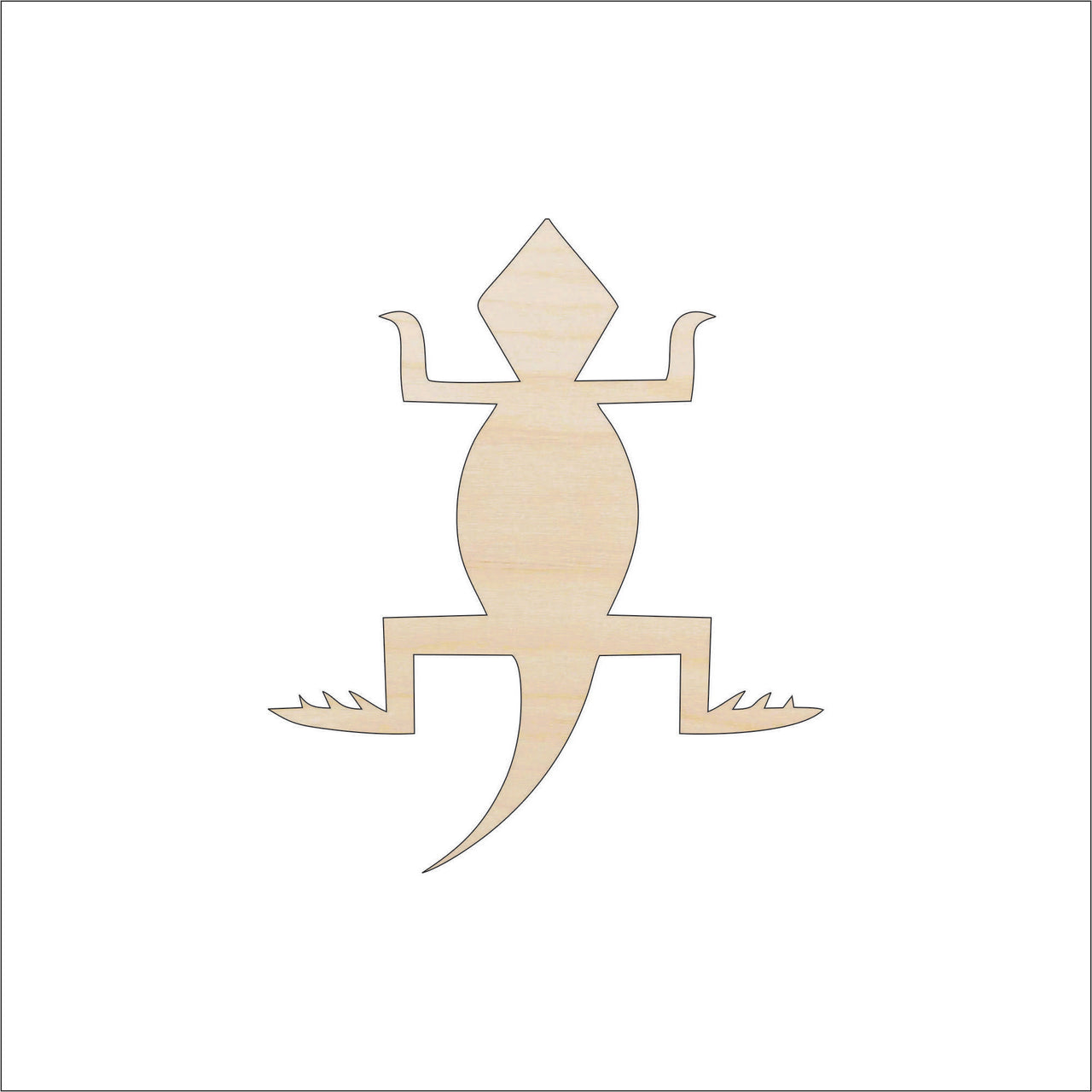 Lizard Wood Craft Shape - Laser Cut Baltic Birch Unfinished DIY Wood Art Supplies REP48 - The Wood Shape Store
