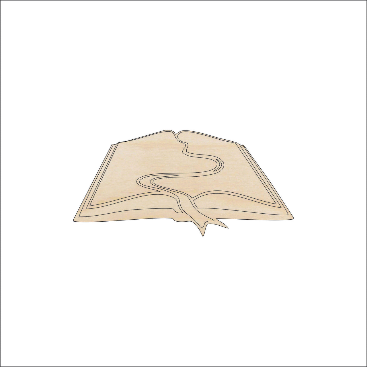 Book Wood Craft Shape - Laser Cut Baltic Birch Unfinished DIY Wood Art Supplies SCL5 - The Wood Shape Store