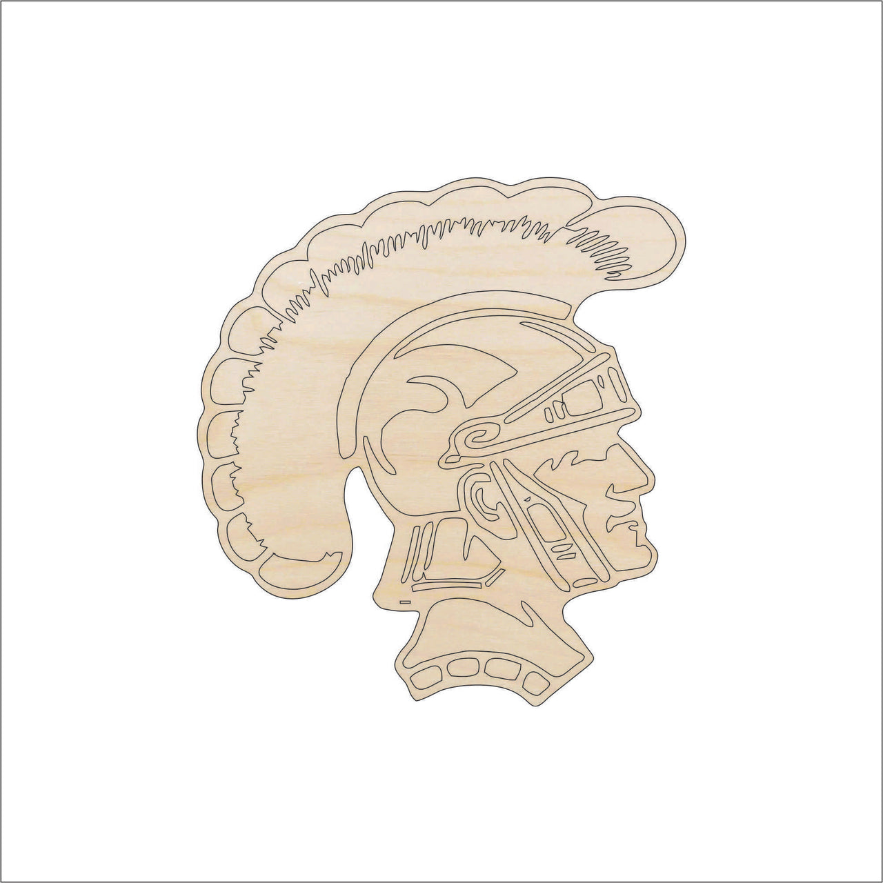 Trojan Wood Craft Shape - Laser Cut Baltic Birch Unfinished DIY Wood Art Supplies PPL162 - The Wood Shape Store