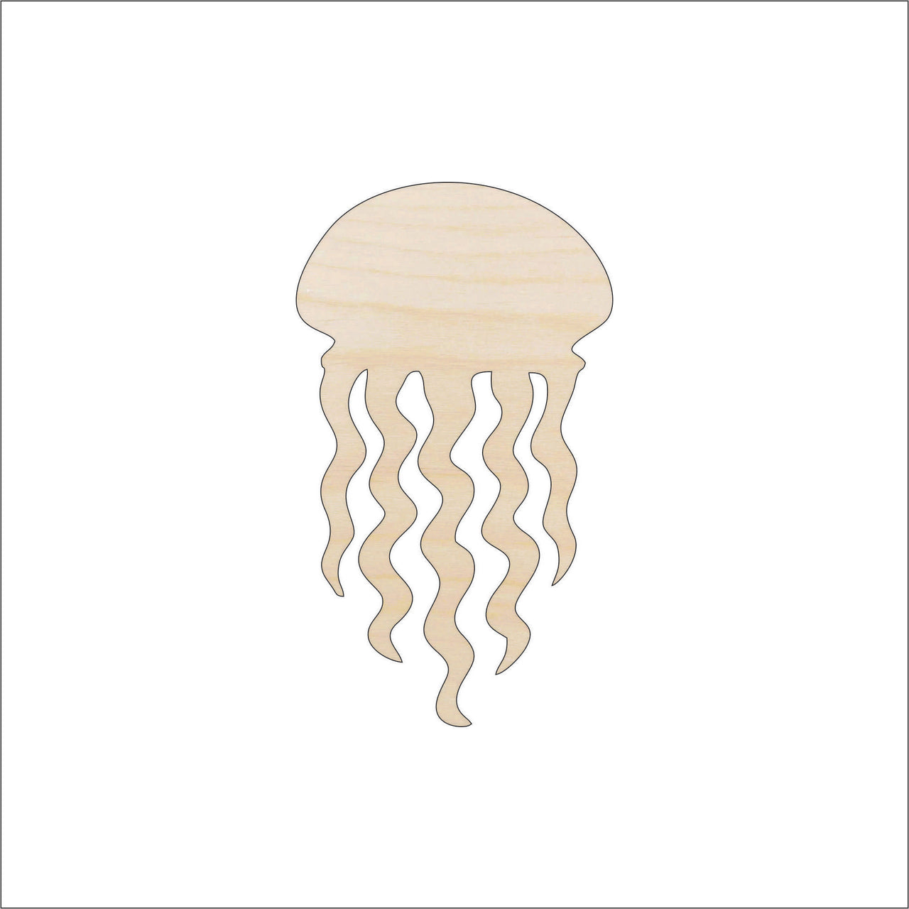 Jellyfish Wood Craft Shape - Laser Cut Baltic Birch Unfinished DIY Wood Art Supplies SEA35 - The Wood Shape Store