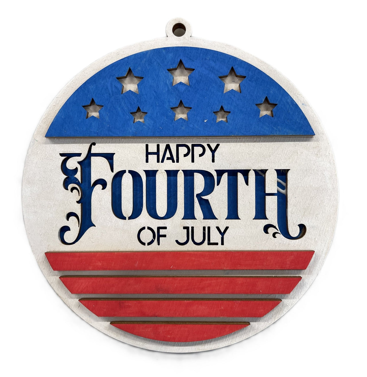Independence Day 3D Laser Cut Ornament – Baltic Birch Wood Craft Supplies | DIY Kit US100 - The Wood Shape Store