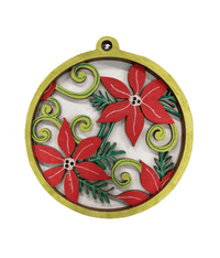 Flower 3D Laser Cut Ornament – Baltic Birch Wood Craft Supplies | DIY Wood Ornament Kit XM39 - The Wood Shape Store