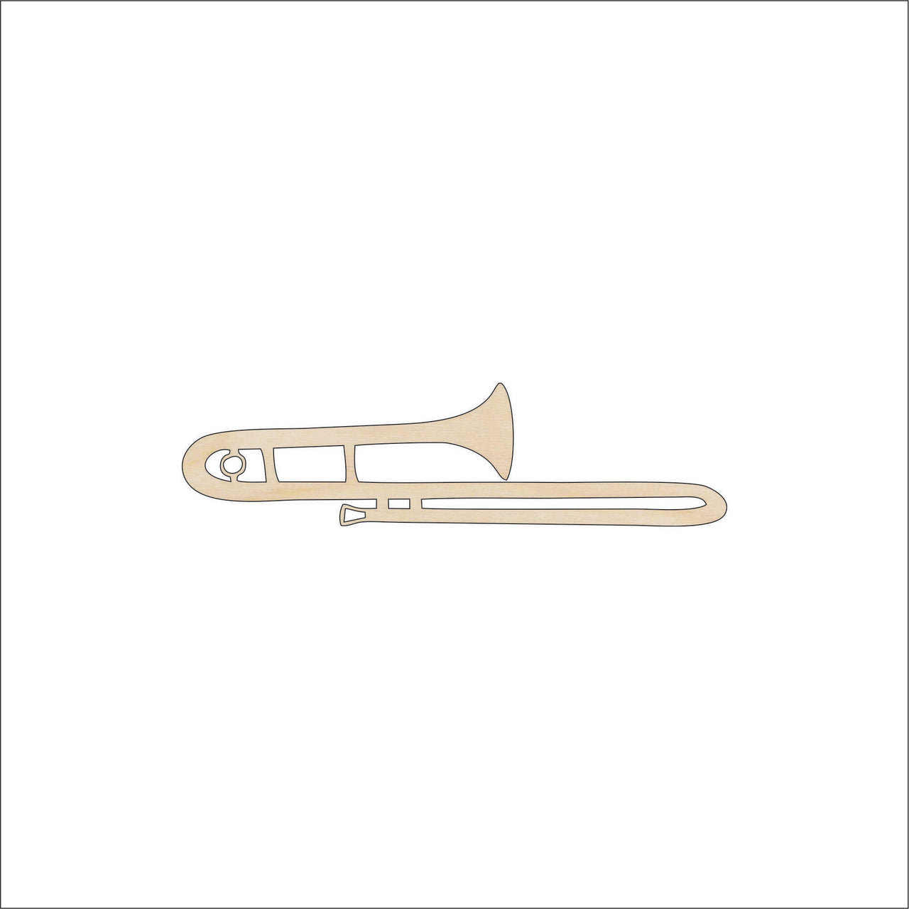Trombone Wood Craft Shape - Laser Cut Baltic Birch Unfinished DIY Wood Art Supplies MSC1 - The Wood Shape Store