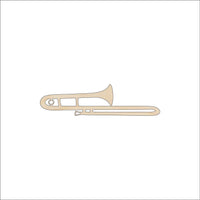 Trombone Wood Craft Shape - Laser Cut Baltic Birch Unfinished DIY Wood Art Supplies MSC1 - The Wood Shape Store