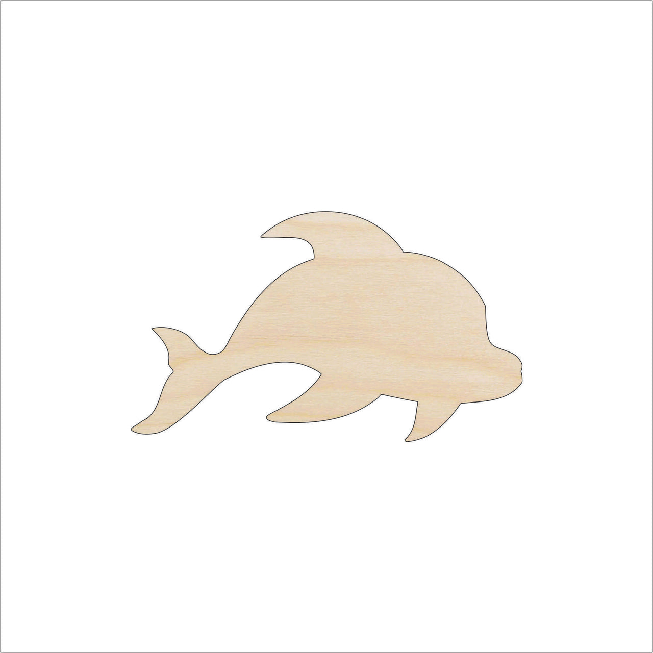 Dolphin Wood Craft Shape - Laser Cut Baltic Birch Unfinished DIY Wood Art Supplies SEA149 - The Wood Shape Store