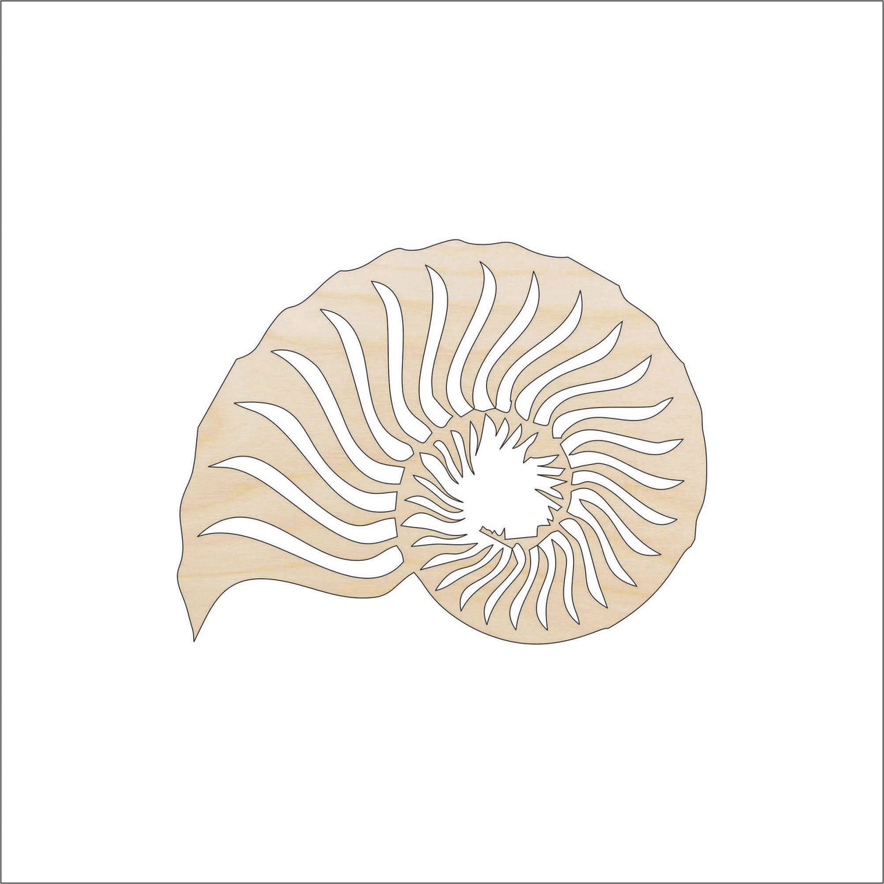 Shell Wood Craft Shape - Laser Cut Baltic Birch Unfinished DIY Wood Art Supplies SEA52 - The Wood Shape Store