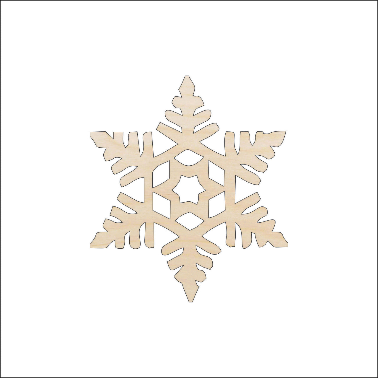 Snowflake Wood Craft Shape - Laser Cut Baltic Birch Unfinished DIY Wood Art Supplies SNW57 - The Wood Shape Store