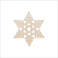 Snowflake Wood Craft Shape - Laser Cut Baltic Birch Unfinished DIY Wood Art Supplies SNW57 - The Wood Shape Store