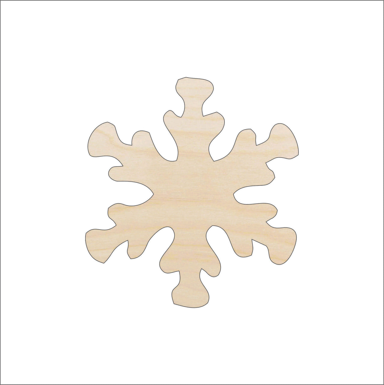 Snowflake Wood Craft Shape - Laser Cut Baltic Birch Unfinished DIY Wood Art Supplies SNW3 - The Wood Shape Store