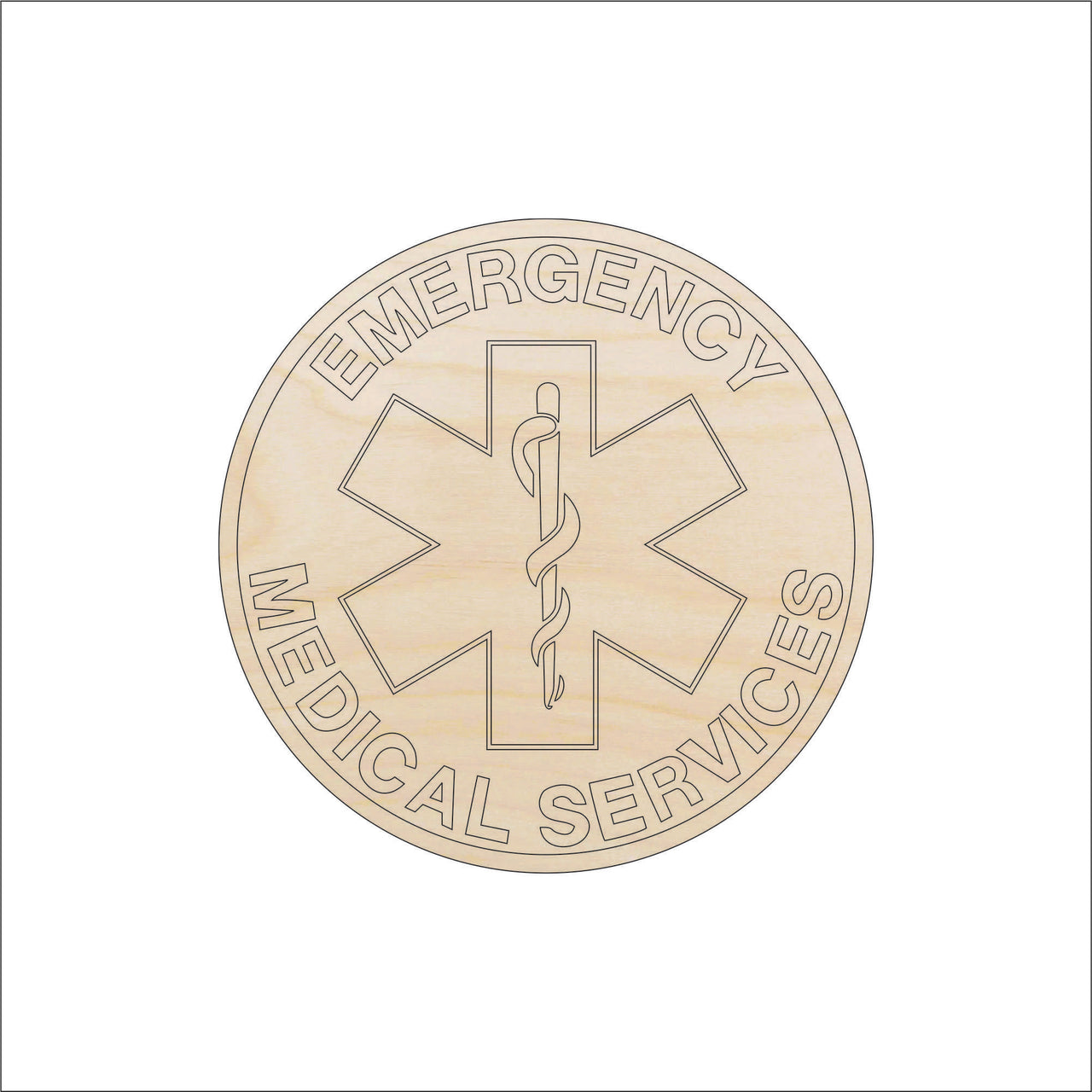 Medical Badge Wood Craft Shape – Laser Cut Baltic Birch Unfinished DIY Wood Art Supplies BDG11 - The Wood Shape Store