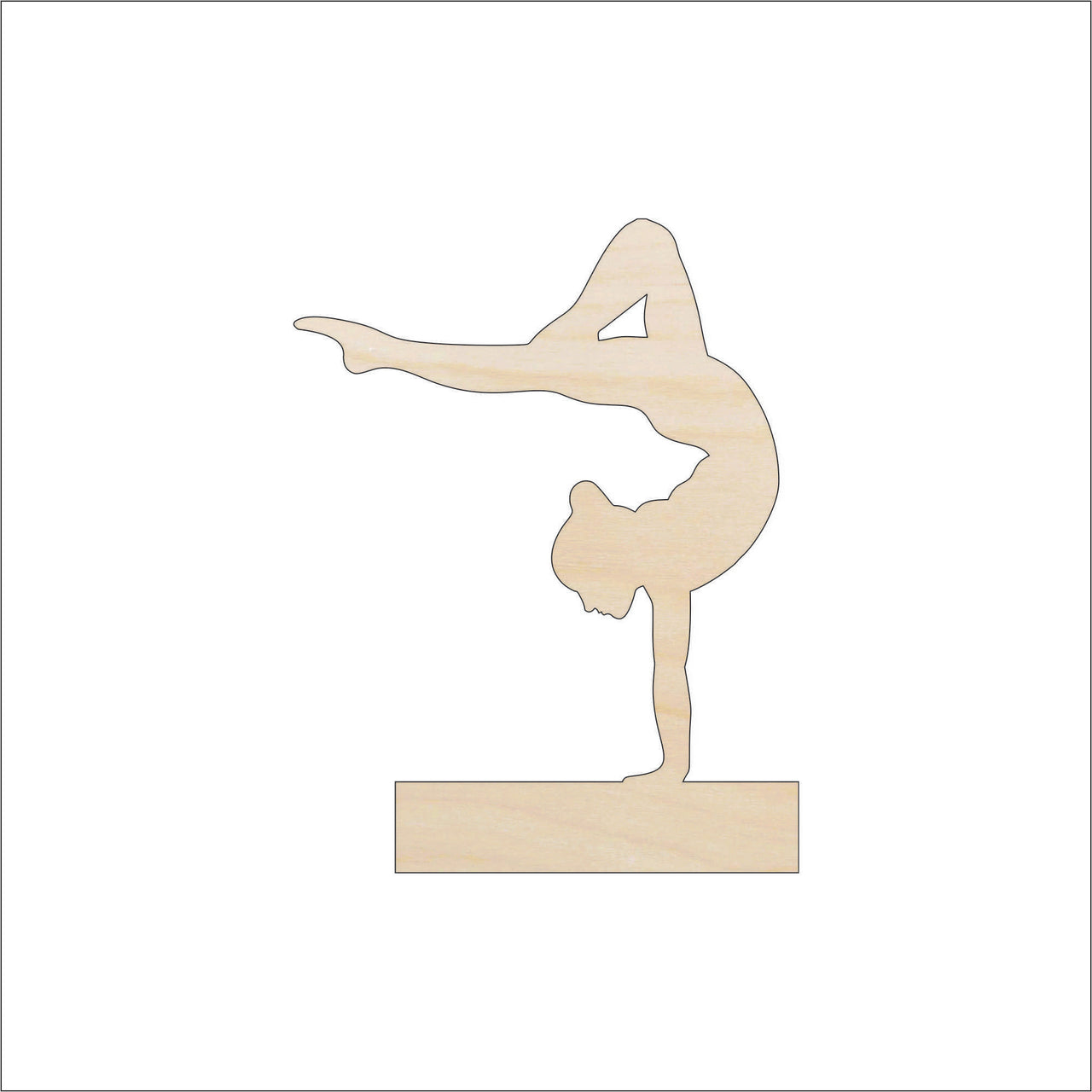 Gymnast Wood Craft Shape - Laser Cut Baltic Birch Unfinished DIY Wood Art Supplies SPT267 - The Wood Shape Store