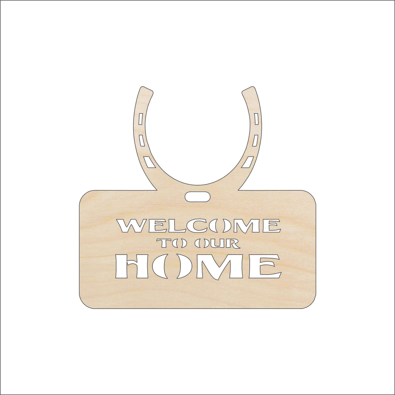Horseshoe Wood Craft Shape - Laser Cut Baltic Birch Unfinished DIY Wood Art Supplies SGN69 - The Wood Shape Store