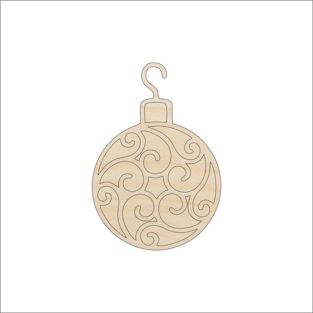 Ornament Wood Craft Shape - Laser Cut Baltic Birch Unfinished DIY Wood Art Supplies XMS21 - The Wood Shape Store