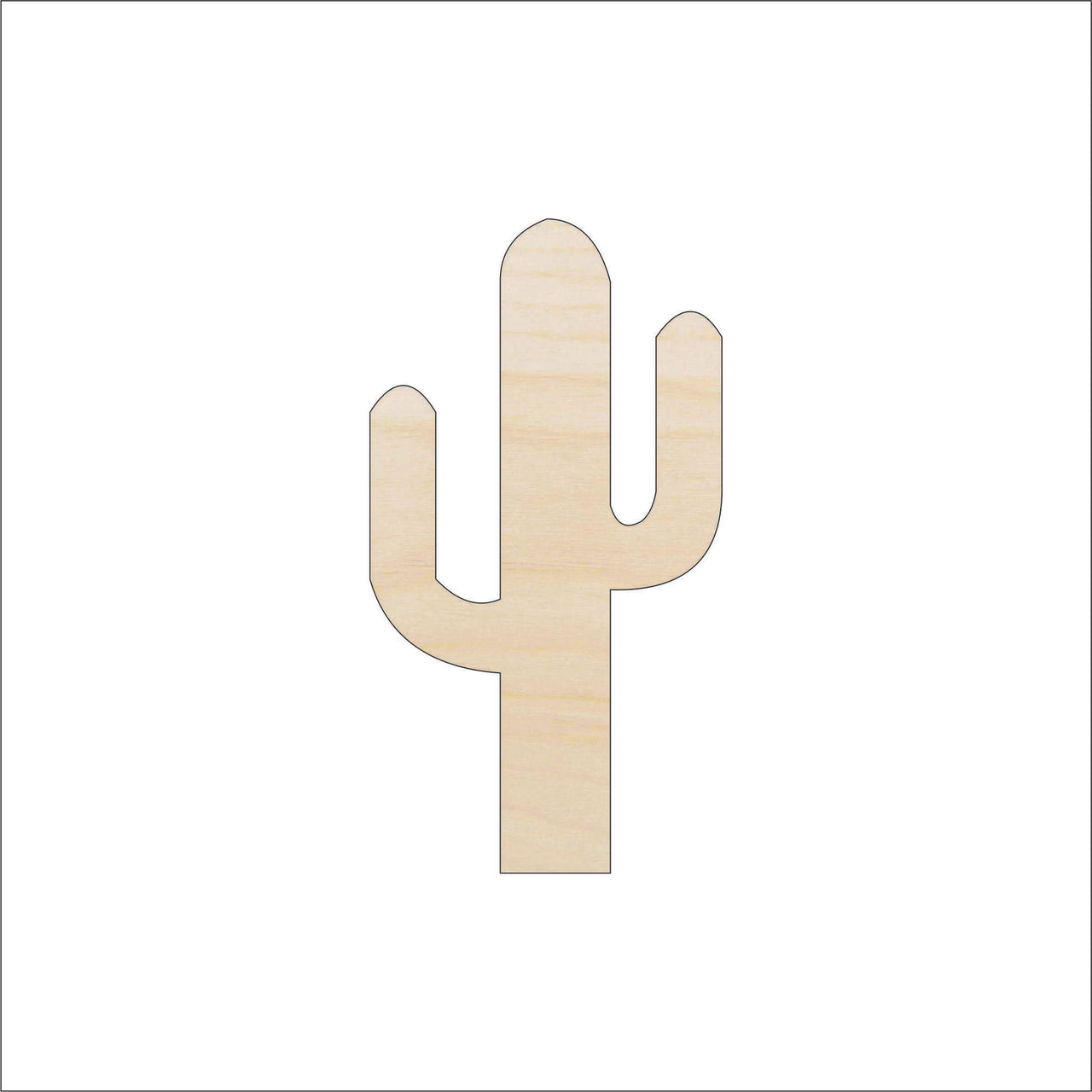 Cactus Wood Craft Shape - Laser Cut Baltic Birch Unfinished DIY Wood Art Supplies TRE108 - The Wood Shape Store