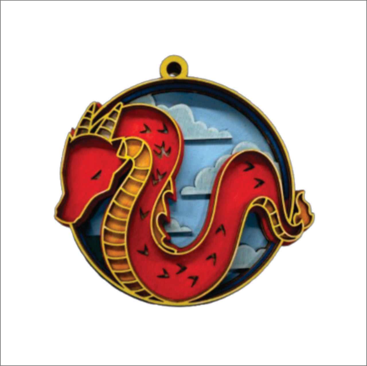 Dragon 3D Laser Cut Ornament – Baltic Birch Wood Craft Supplies | DIY Wood Ornament Kit MY4 - The Wood Shape Store