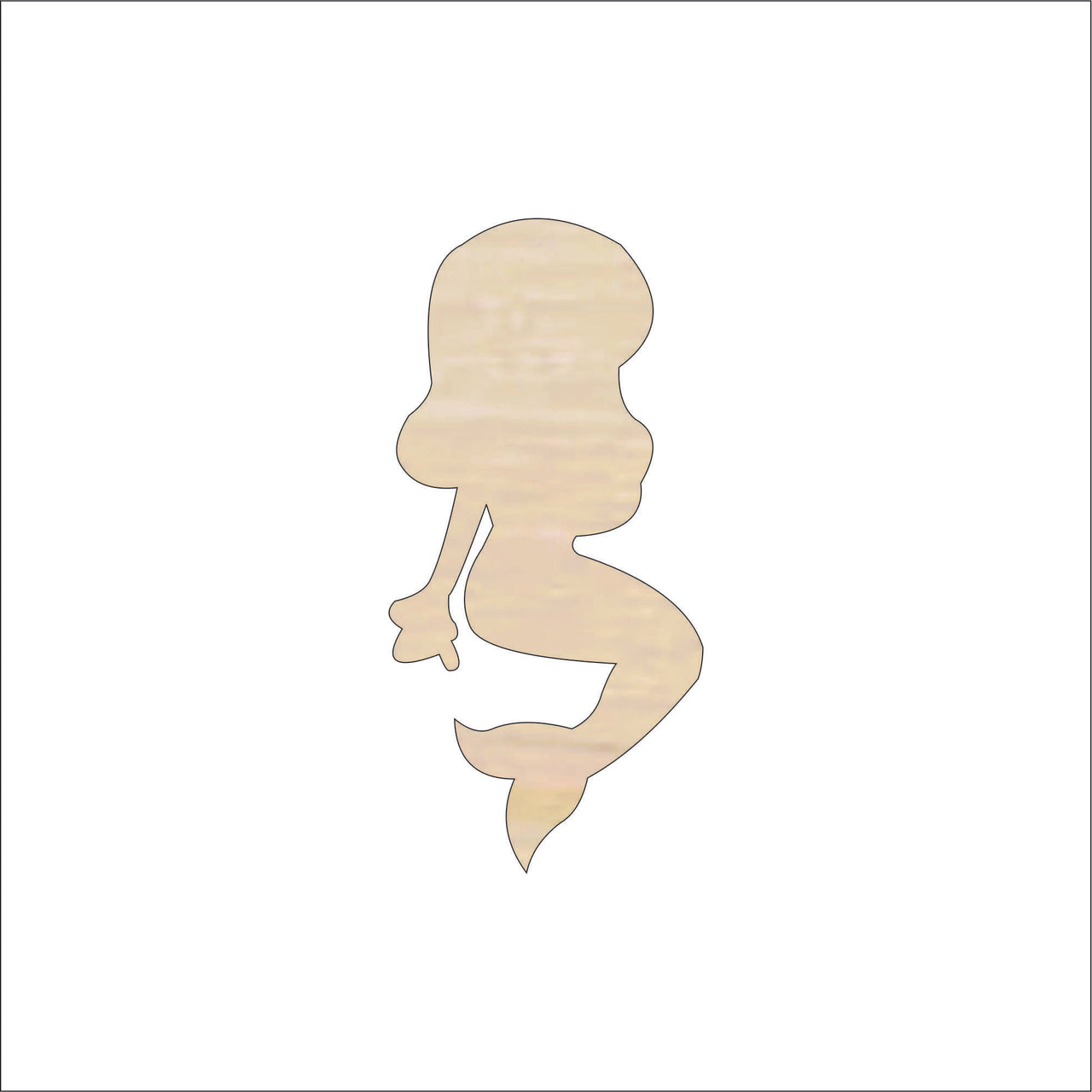 Mermaid Wood Craft Shape - Laser Cut Baltic Birch Unfinished DIY Wood Art Supplies MYTH87 - The Wood Shape Store