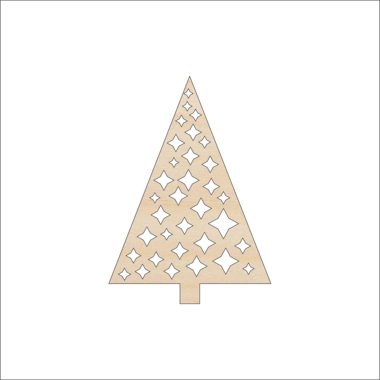 Christmas Tree Wood Craft Shape Laser Cut Out and Unfinished DIY Craft Supply TRE134 - The Wood Shape Store