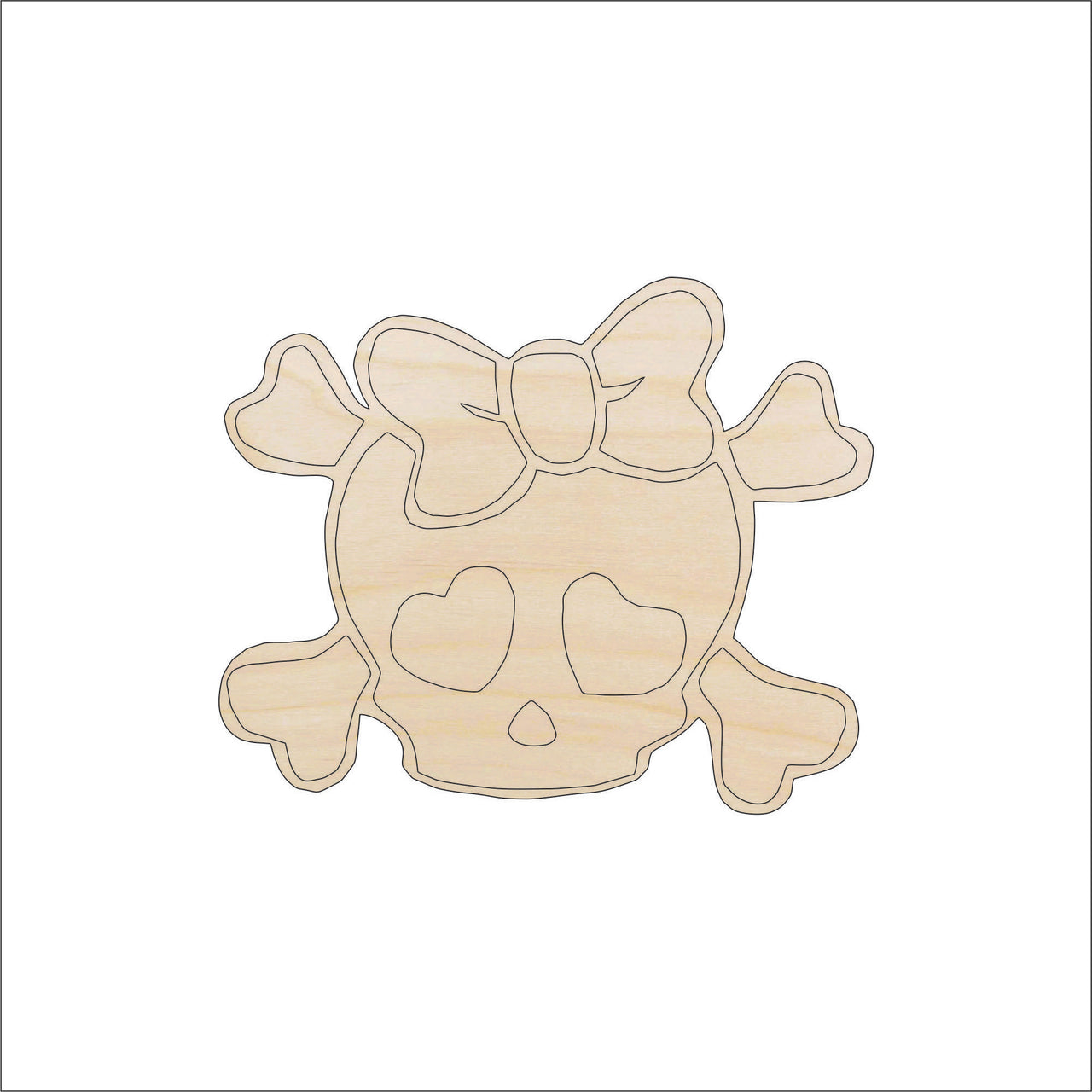 Skull Wood Craft Shape - Laser Cut Baltic Birch Unfinished DIY Wood Art Supplies SKL25 - The Wood Shape Store