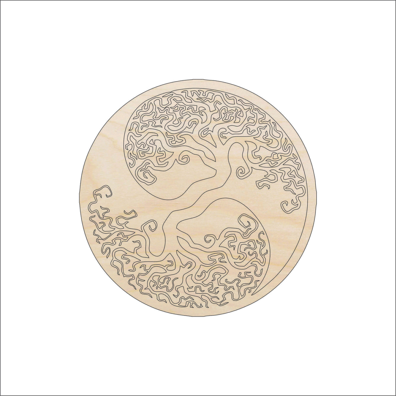Tree of Life Wood Craft Shape - Laser Cut Baltic Birch Unfinished DIY Wood Art Supplies TRE75 - The Wood Shape Store