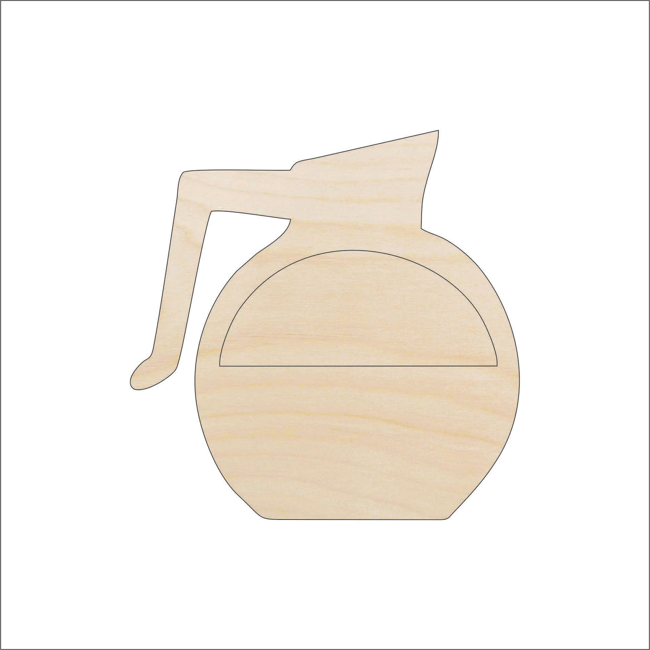 Coffee Pot Wood Craft Shape - Laser Cut Baltic Birch Unfinished DIY Wood Art Supplies FOD171 - The Wood Shape Store