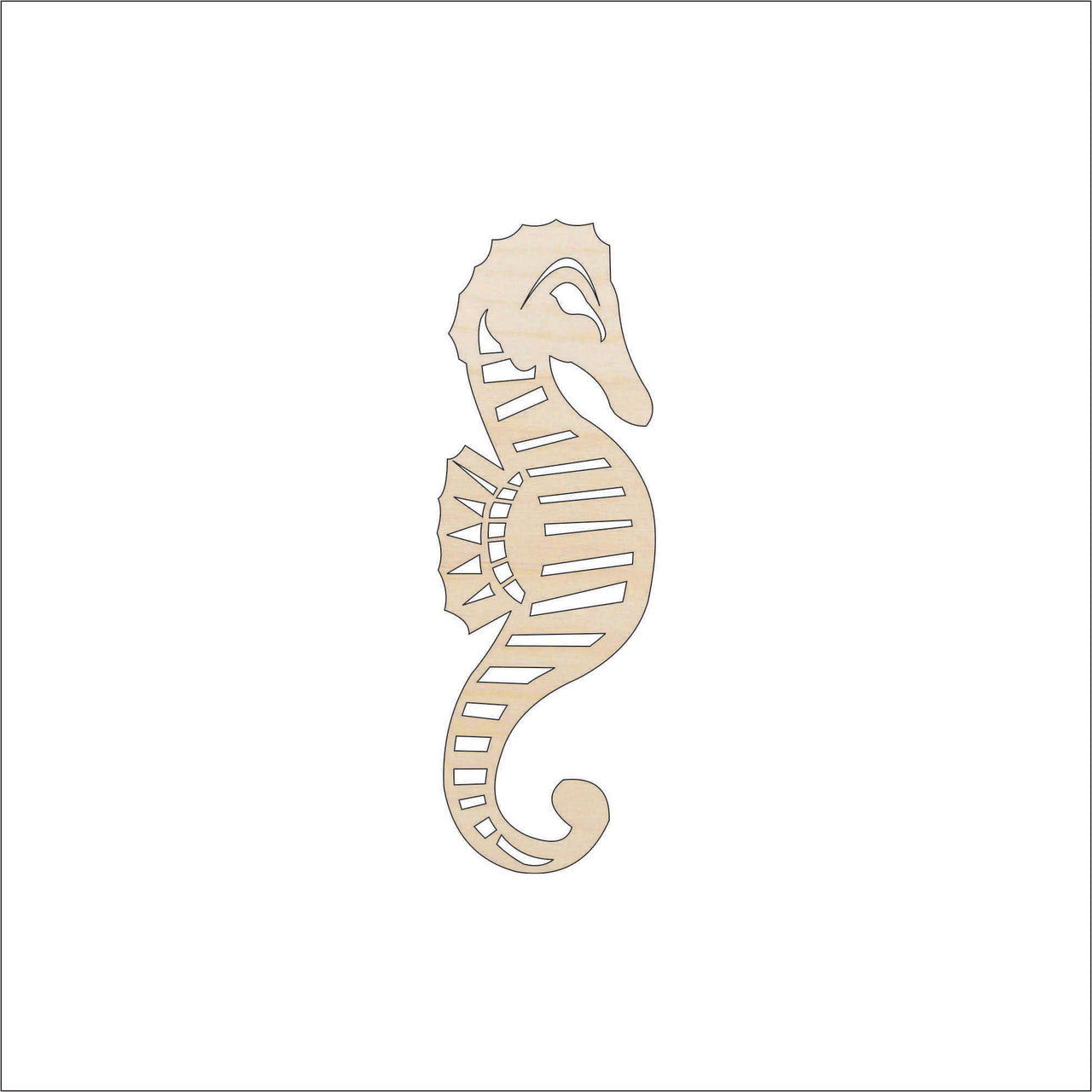 Seahorse Wood Craft Shape - Laser Cut Baltic Birch Unfinished DIY Wood Art Supplies SEA168 - The Wood Shape Store