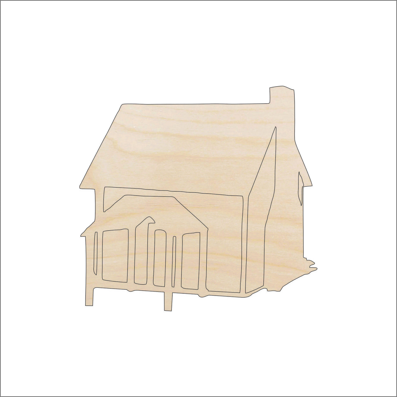 Cabin House Wood Craft Shape – Laser Cut Baltic Birch Unfinished DIY Wood Art Supplies BLD29 - The Wood Shape Store