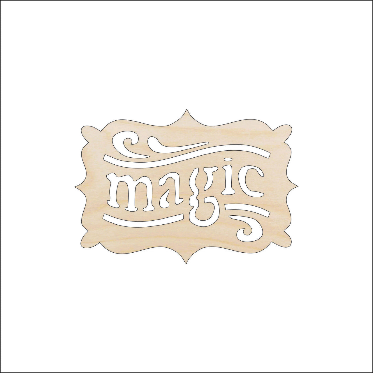 Magic Tag Wood Craft Shape - Laser Cut Baltic Birch Unfinished DIY Wood Art Supplies FAL48 - The Wood Shape Store
